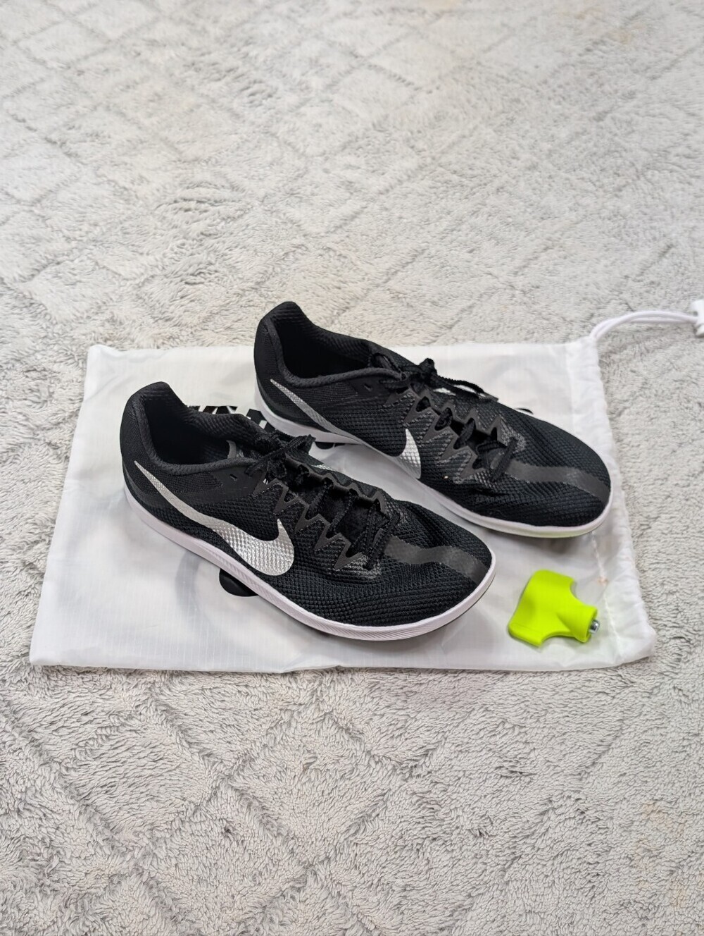 Nike Zoom Rival Black Silver Track Field Distance Spikes Mens 11 DC8725-001 NEW